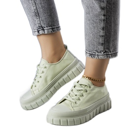 BM Zielone trampki na platformie Laverne