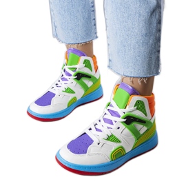 Zielone sneakersy za kostkę Marjorie białe