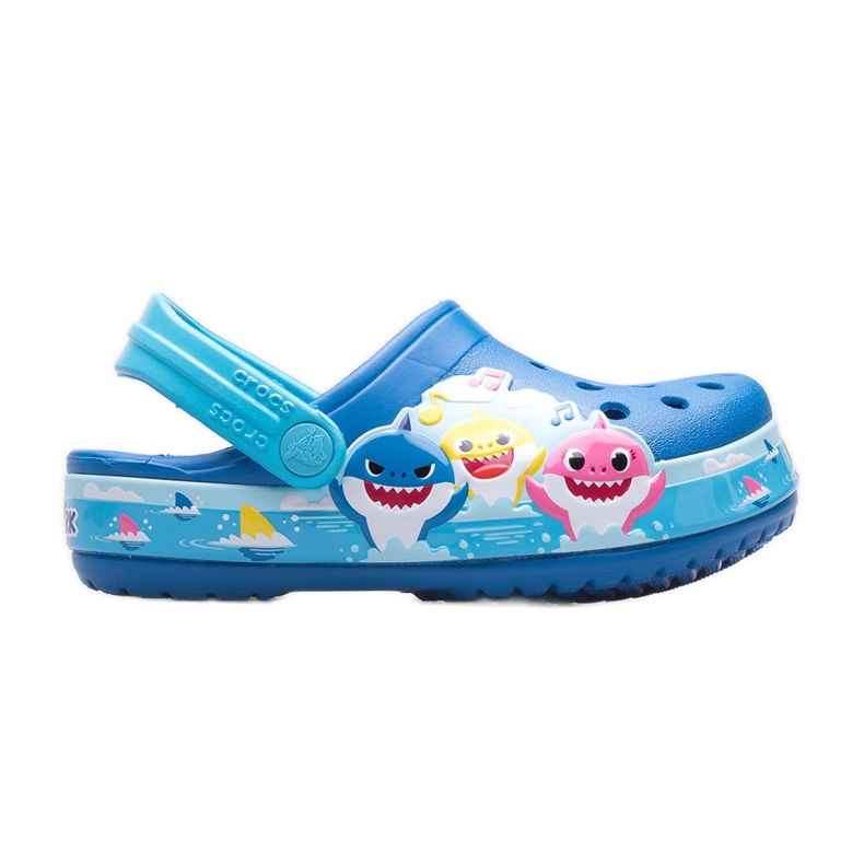 Chodaki dziecięce CROCS Fl Babyshark Band Clog T 207066-4JL niebieskie