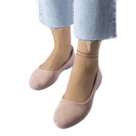 Różowe balerinki ze skórzana wkładką Lespérance