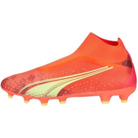 Buty piłkarskie Puma Ultra Match+ Ll FG/AG M 107032 03 pomarańczowe pomarańcze i czerwienie