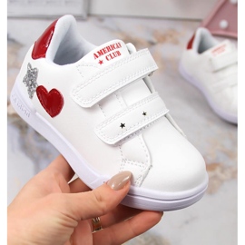 Półbuty sportowe dziewczęce na rzepy białe American Club 125/23
