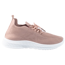 Tekstylne buty sportowe Shelovet pudrowe różowe