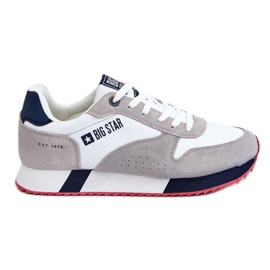 Męskie Buty Sportowe Memory Foam System Big Star LL174160 Biało-Szare białe