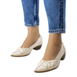 BM Beżowe ażurowe baleriny Glazko beżowy