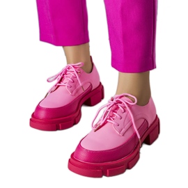 BM Różowe półbuty na masywnej podeszwie Kay