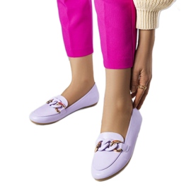 Fioletowe mokasyny z łańcuchem Mamie