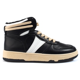 Sneakersy damskie Shelovet wysokie czarne