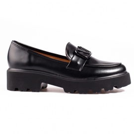 Półbuty damskie Vinceza z eko skóry czarne