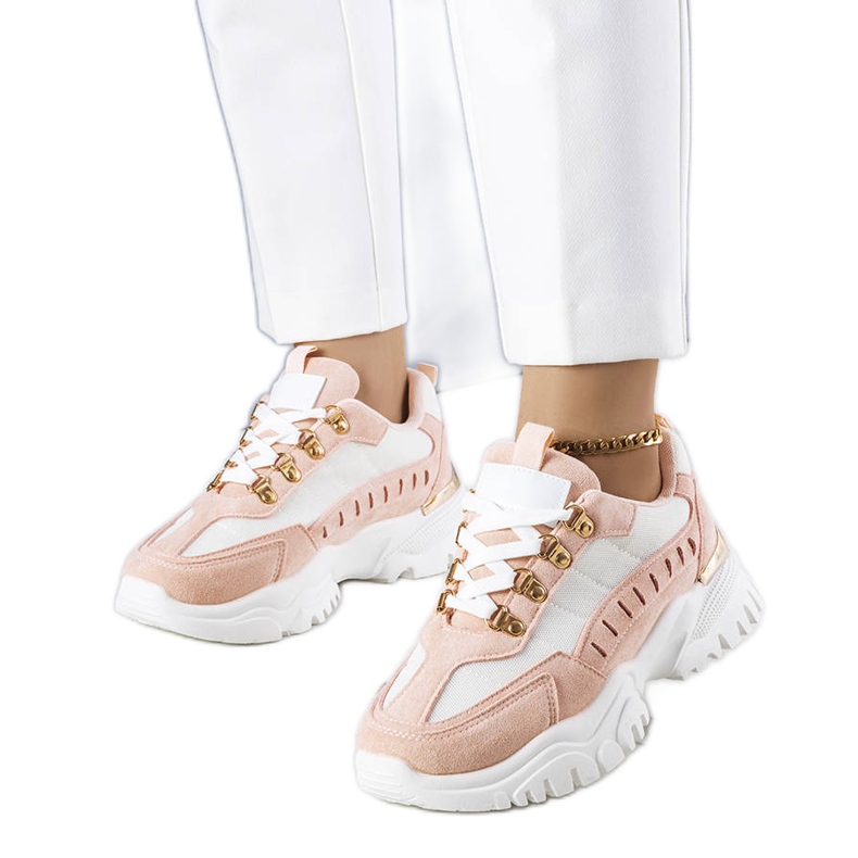 Biało-różowe sneakersy Mindy białe