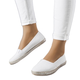 Białe brokatowe espadryle Margaret