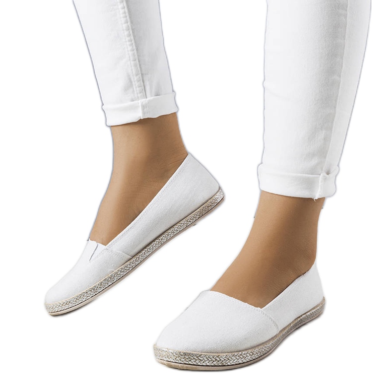 Białe brokatowe espadryle Margaret