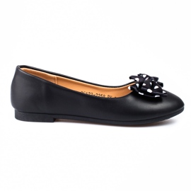 Baleriny dziewczęce Vinceza z kokardką czarne