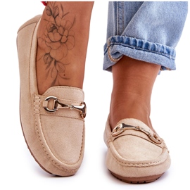 FC3 Klasyczne Zamszowe Mokasyny Z Ozdobą Beżowe Arla beżowy