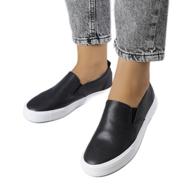 PA1 Czarne tenisówki z eko-skóry Shelia