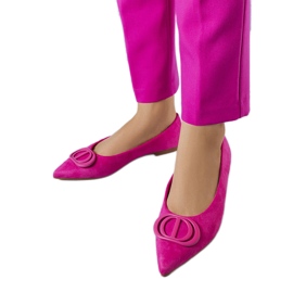 Różowe balerinki z ekozamszu Grignon