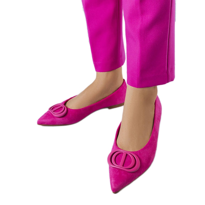 Różowe balerinki z ekozamszu Grignon