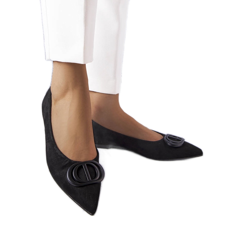 Czarne balerinki z ekozamszu Grignon