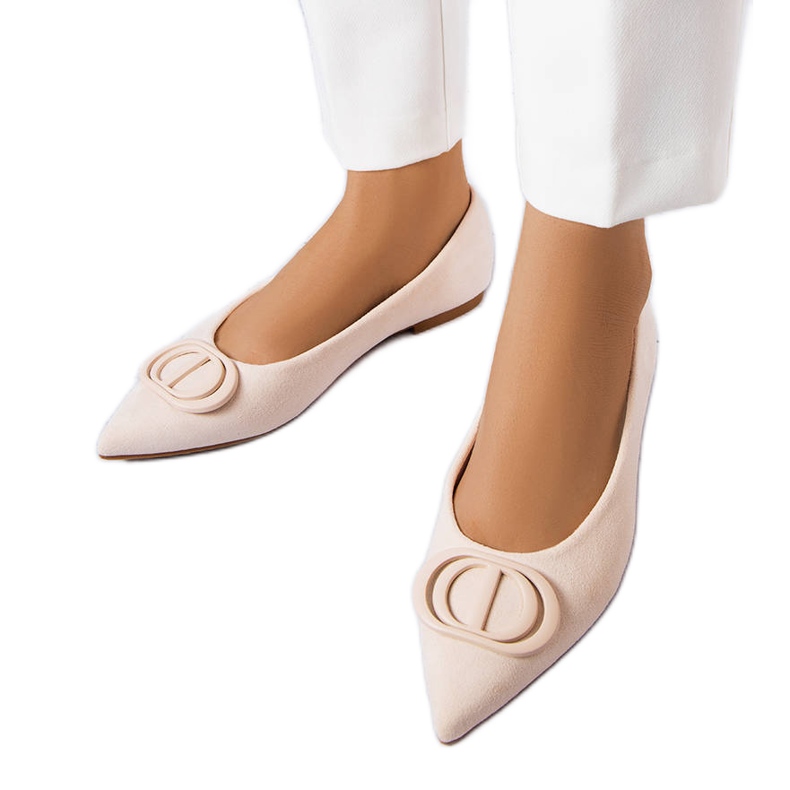 Beżowe balerinki z ekozamszu Grignon beżowy