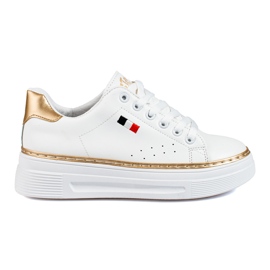 W. Potocki Białe buty sportowe na platformie Potocki