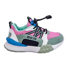 Dziecięce Buty Sportowe Memory Foam System Big Star LL374219 Różowo-Zielone różowe