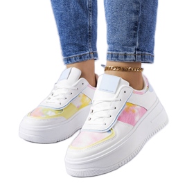 Biało-niebieskie buty na platformie Heloise białe