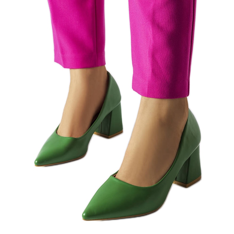 BM Zielone czółenka na słupku Fanchon