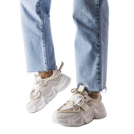 Beżowe efektowne sneakersy Desforges beżowy