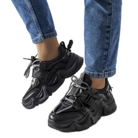 BM Czarne efektowne sneakersy Desforges