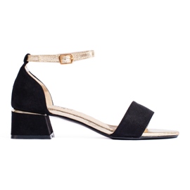 Damskie sandały na niskim obcasie Shelovet czarne