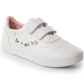 Półbuty buty sportowe dziewczęce na rzepy białe Potocki PY16026