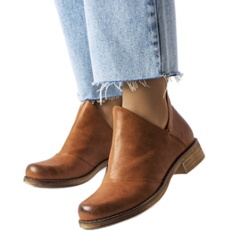 PA1 Brązowe botki z nieregularną cholewką Lacombe
