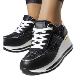 PA1 Czarne sneakersy z ozdobnymi wstawkam Krystal