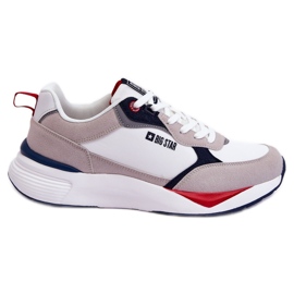 Męskie Buty Sportowe Memory Foam Big Star LL174235 Biało-Szare białe