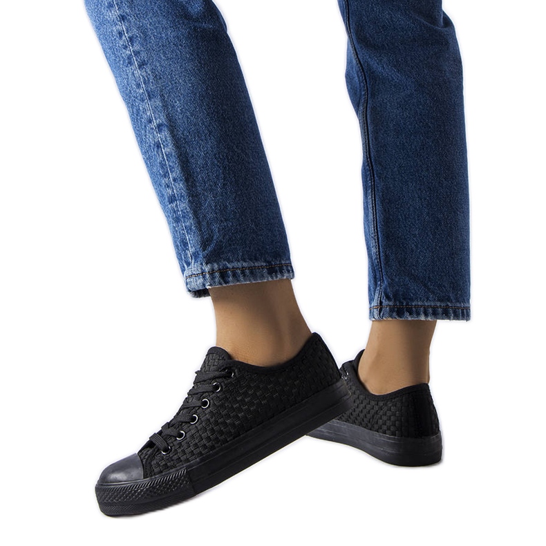 Czarne trampki z tkaniny plecionej Thibodeau