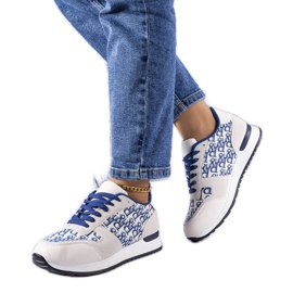 Szaro-niebieskie sneakersy z nadrukiem Arcouet