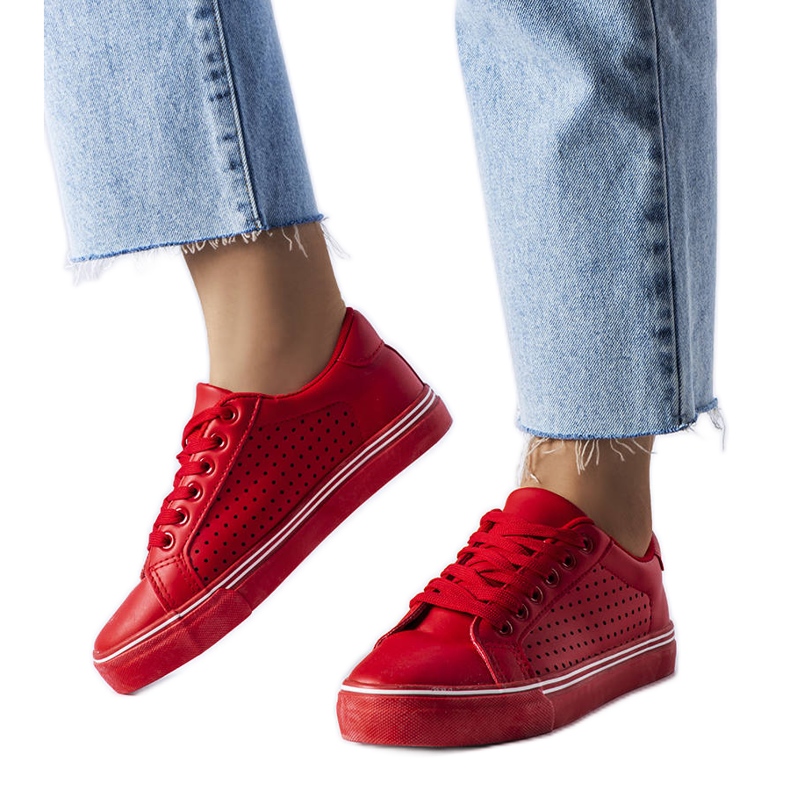 BM Czerwone trampki z eko-skóry Joffre