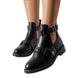 Czarne botki z wycięciem Blondlot