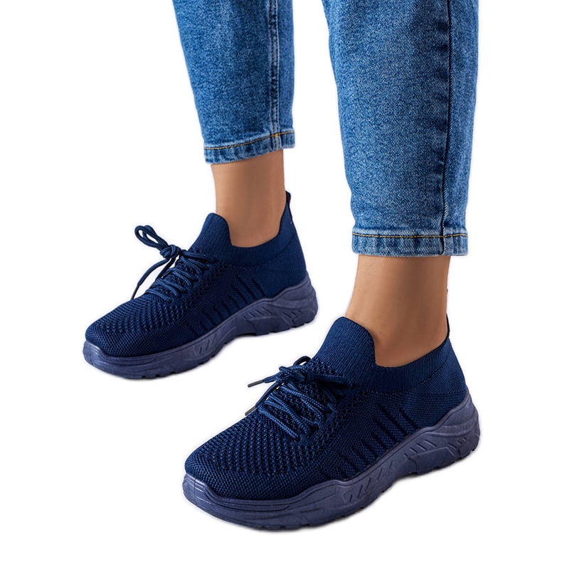 BM Niebieskie sneakersy z elastyczną cholewką Gois