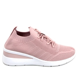 PA1 Buty sportowe na ukrytym koturnie Croft Pink różowe