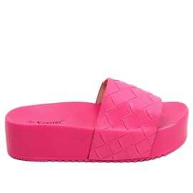 PA1 Klapki na wysokiej podeszwie Morlet Fuksja różowe
