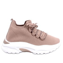 Buty sportowe skarpetkowe Vesco Khaki beżowy