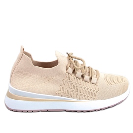 PA1 Buty sportowe skarpetkowe Barthel Beige beżowy