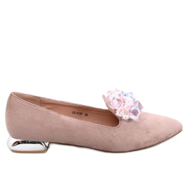 PA1 Mokasyny lordsy kamieniami Falconi Khaki beżowy