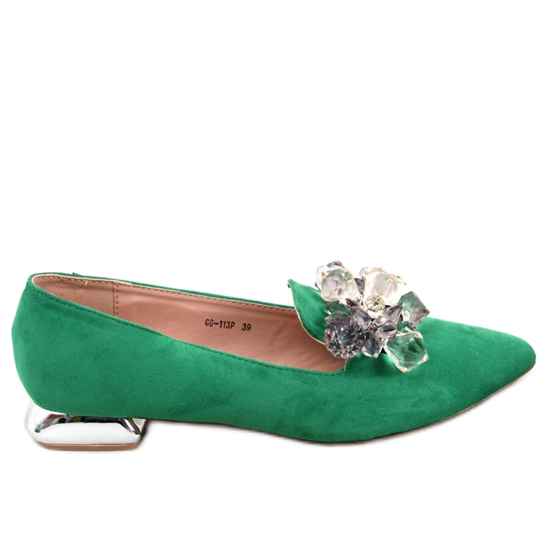 PA1 Mokasyny lordsy kamieniami Falconi Green zielone