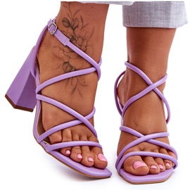 Klasyczne Sandały Na Obcasie Fioletowe Lucetta