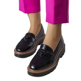 Czarne lordsy ze skórzaną wkładką Jacquenett