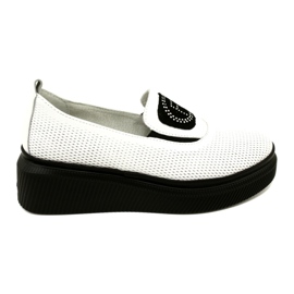 Filippo Białe Stylowe Skórzane Buty Damskie DP4572/23 WH