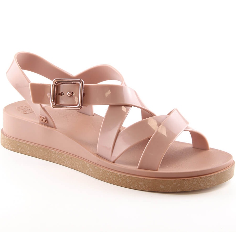 Komfortowe sandały damskie elastyczne pachnące nude ZAXY Plena Sand JJ285094 różowe