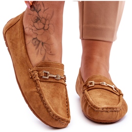 Zamszowe Mokasyny Z Ozdobą Brązowe Eleina